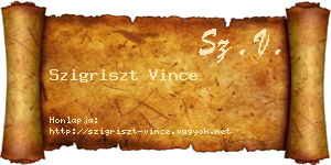 Szigriszt Vince névjegykártya